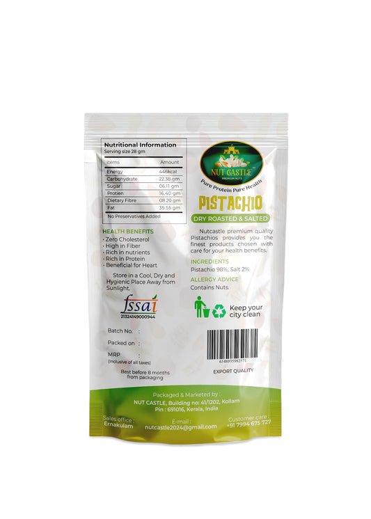 Nut Castle Premium Dry Roasted & Salted Pistachios, 200g