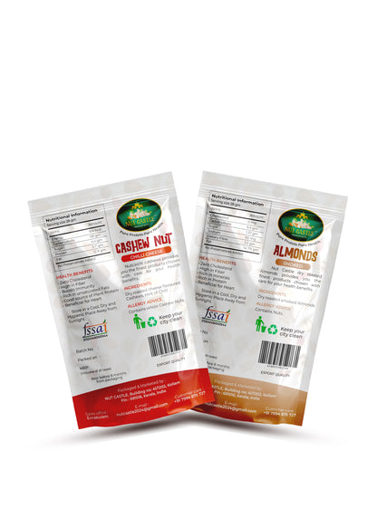 Nut Castle Smoked Almonds & Chilli Cheese Cashews Combo | 2 x 80g Packs