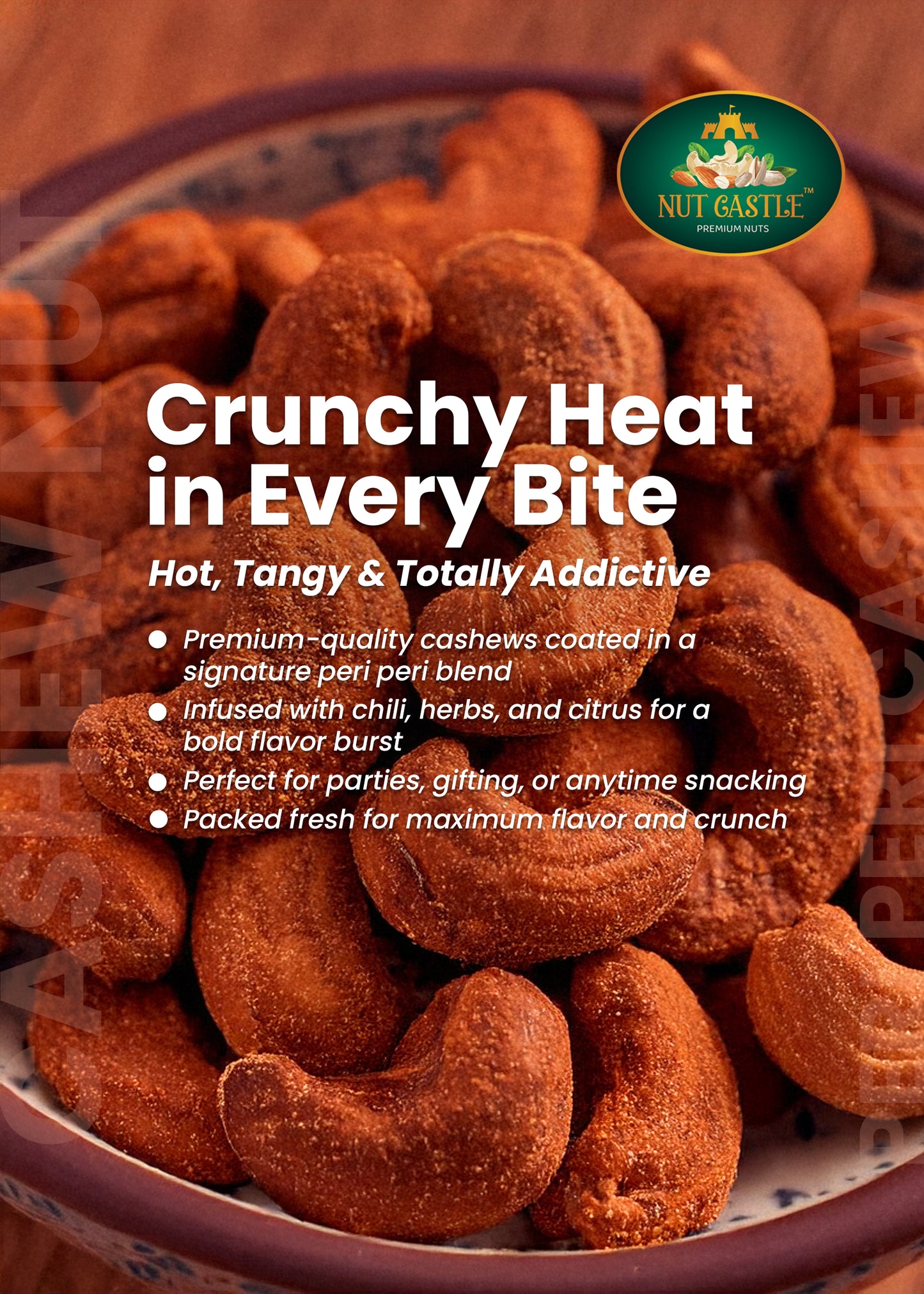 Nut Castle Premium W240 Peri Peri Flavour Cashew Nuts