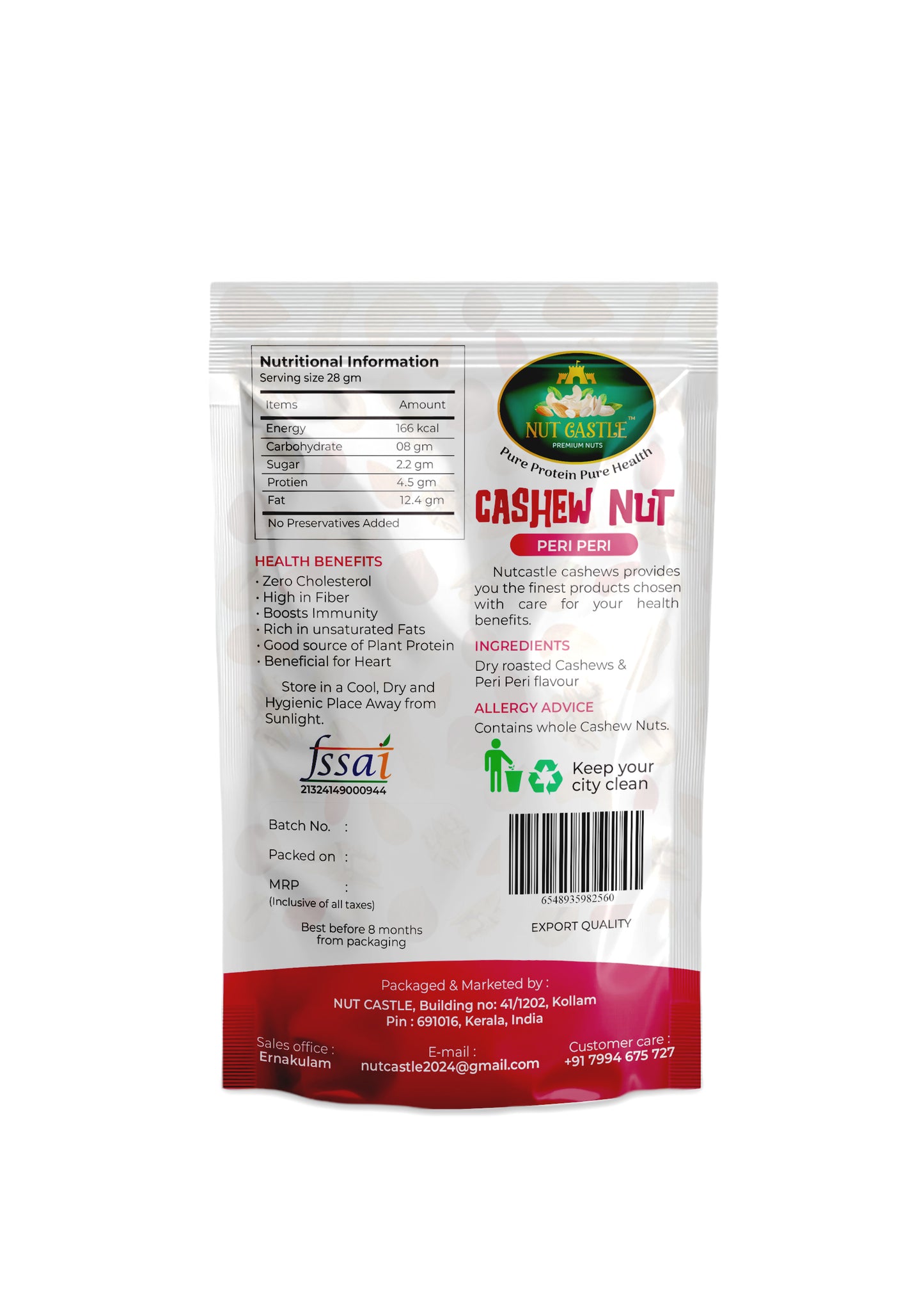 Nut Castle Premium W240 Peri Peri Flavour Cashew Nuts