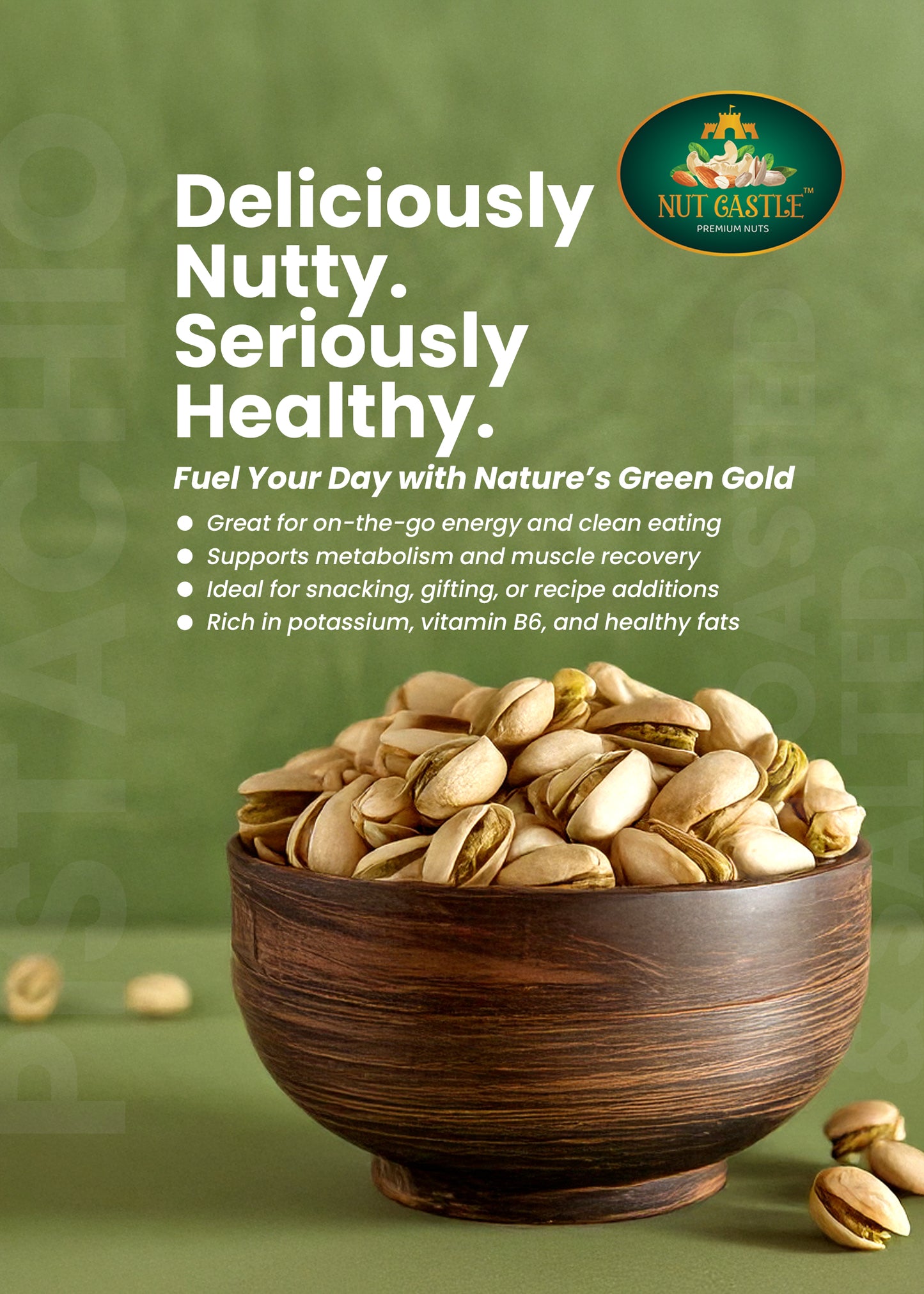 Nut Castle Premium Dry Roasted & Salted Pistachios, 200g