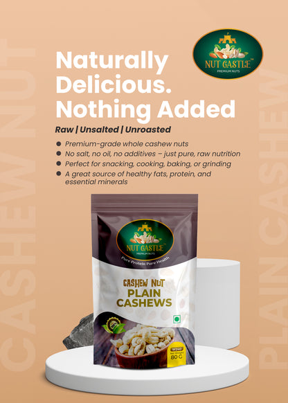 Nut Castle Premium W240 Grade, Whole Plain Cashew Nuts