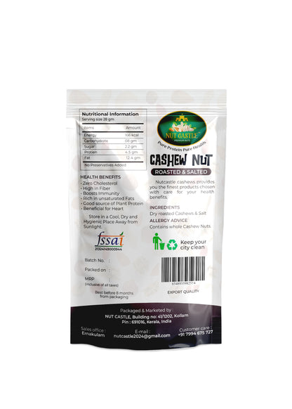 Nutcastle W240 Grade, Premium Roasted & Salted Cashew Nuts