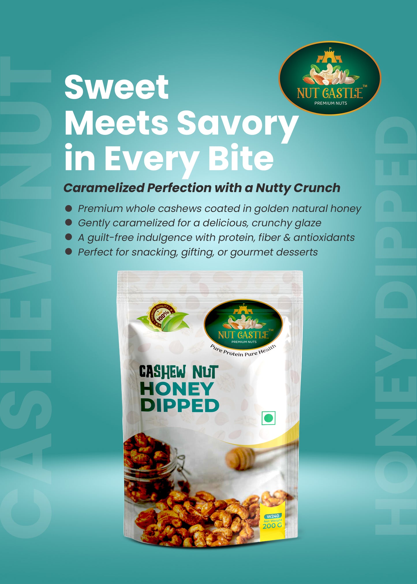 Nut Castle W240 Honey Dipped Flavour Cashew Nuts