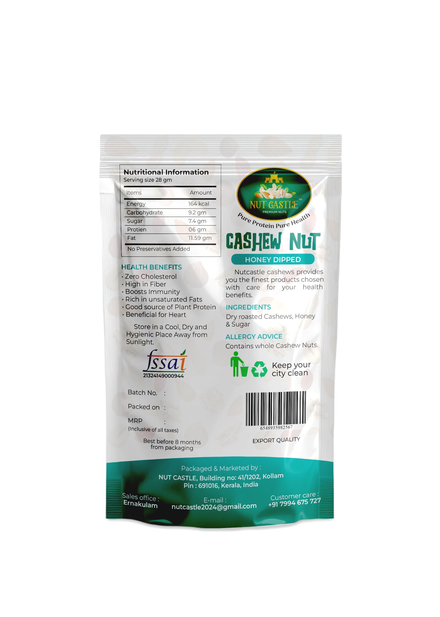 Nut Castle W240 Honey Dipped Flavour Cashew Nuts