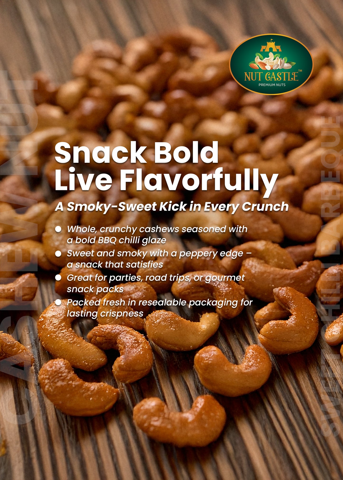 Nut Castle Sweet Chilli Barbeque Flavoured Cashew Nuts
